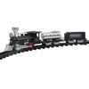 SS333-64 Electric Retro Simulation Train Model Children Toys Light Music Track Train (Black)