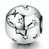 S925 Sterling Silver Twelve Constellation Beaded DIY Bracelet Accessories Jewelry Silver Beads, Style:Pisces