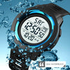 SKMEI 1731 Triplicate Round Dial LED Dual Time Digital Display Luminous Electronic Watch(Black and White)