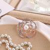 Diamonds Mountain Tea Flower Brooch Pearl Pin Simple Suits Cheongsam Accessories(B07344)