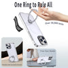 For iPhone 15 Plus Wing Series Gen2 MagSafe Metal Ring Holder Phone Case(Transparent)