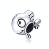 S925 Sterling Silver Simple Cute Fish Bead DIY Bracelet Necklace Accessories