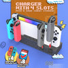 For Nintendo Switch / Switch OLED SW488 Power Bracket Game Card Storage Stand Handle Charging Seat(Brown)