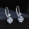 MSE031 Sterling Silver 925 White Gold Plated Zircon Light Luxury Style Moissanite Earrings
