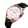 SKMEI 1581 Creative Fashion Men Watch Simple Casual Outdoor Sports Waterproof Two-Pin Quartz Watch(Rose Gold Black)