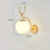 LED Glass Wall Bedroom Bedside Lamp Living Room Study Staircase Wall Lamp, Power source: 12W White Light(6104 Golden Milk White)