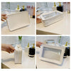 Transparent Large Capacity Cosmetic Storage Bag Portable Multifunctional Clutch(White)
