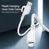 YESIDO CA105 1.2m 2.4A USB to 8 Pin Charging Data Cable with Hook(White)