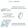 S925 Sterling Silver Platinum Plated Starry Hollow Ring, Size: No.7