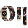 Fashion Pastoralism Style Little Floral Pattern Women Watch Leather Wrist Band For Apple Watch Series 7 41mm / 6&SE&5&4 40mm / 3&2&1 38mm