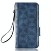 For Asus ROG Phone 7 Symmetrical Triangle Pattern Leather Phone Case(Blue)
