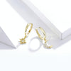 Sterling Silver Star Moon Earrings S925 Zircon Earrings