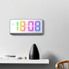 Colorful Fonts LED Electronic Alarm Clock Large Screen Clock(8009D  White Shell)