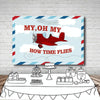 150x100cm Cartoon Small Aircraft Children Birthday Background Cloth