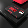 For iPhone 12 mini Magnetic Holder Phone Case (Black + Wine Red)
