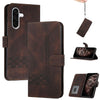 For Samsung Galaxy A36 5G Cubic Skin Feel Flip Leather Phone Case(Brown)