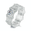 MSR061 S925 Sterling Silver Lace Hollow Moissanite Ring(7)