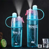 Creative Spray Water Bottle Sports Bottle Portable With Lid Summer Hydration Beauty Plastic Cup, Size:600 ML(Green)