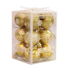 12pcs/pack 4cm Christmas Ball Special Shape + Glitter + Bright Set(Gold)