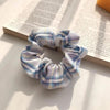 10 PCS Ball Head Ponytail Plaid Large Intestine Hair Tie(Blue)