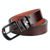 Dandali L8033 Men Retro Casual Antique Pin Buckle Leather Belt Waistband, Size: 125cm(Coffee)
