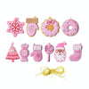 10pcs /Set Pink Series Christmas Decorations Pendants PVC Hanging Christmas Tree Ornaments Scene Arrangement Props