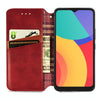 For Alcatel 1S 2021 Cubic Grid Pressed Horizontal Flip Magnetic PU Leather Case with Holder & Card Slots & Wallet(Red)