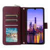 For Samsung Galaxy A16 Nine-card Slots Zipper Wallet Bag Leather Phone Case(Wine Red)