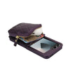 For Samsung Galaxy Z Flip6 AwQuer Crossbody Zipper Wallet Bag Litchi Leather Phone Case(Dark Purple)