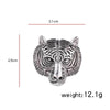 Personality Tiger Head Brooch Men Suit Pin Vintage Badge Collar Pin(Silver)