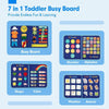 Felt Montessori Toddler Dressing Tying Shoes Early Learning Board Children Puzzle DIY Busy Board(Blue)