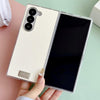 For Samsung Galaxy Z Fold Special Transparent Edge Litchi Texture Phone Case(White)