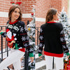 Women Santa Sweater Sweet Embroidery Pullover Knit Sweater, Size: M(Red)