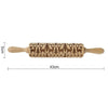 Christmas Embossing Rolling Pin Baking Cookies Fondant Cake Dough Engraved Roller(43cm elk)