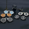 Steampunk Sunglasses Round Metal Flip Up Glasses For Men and Women, Style: Silve Hole C10