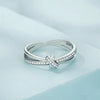 SCR896 Sterling Silver S925 Knot All-Match Zircon Ring(No.7)