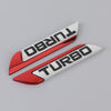1 Pair Car Turbo Personalized Aluminum Alloy Decorative Stickers, Size: 11.5 x 2.5 x 0.5cm (Red)