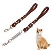 Leather Dog Lead with Spring - Coffee - Medium/Large Dogs