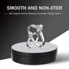 13.8cm Mirror Style USB Charging Smart 360 Degree Rotating Turntable Display Stand Video Shooting Props Turntable for Photography, Load 3kg(White)