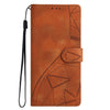 For Samsung Galaxy S21 5G Triangles Embossed Leather Phone Case(Brown)