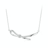 S925 Sterling Silver Platinum Zircon Knot Clavicle Necklace(BSN392)