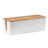 Wire Organizer Storage Box Power Strip Socket Junction Box, Size:Small(Bamboo White)