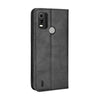 For Nokia C21 Plus Magnetic Buckle Retro Crazy Horse Leather Phone Case(Black)