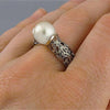 Women Retro Style Inlaid Delicate Synthetic Pearl Ring Jewelry(5)