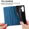 For Samsung Galaxy A36 Business Solid Color Magnetic RFID Leather Phone Case(Blue)