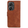 For Asus Zenfone 9 Skin Feel Pure Color Flip Leather Phone Case(Brown)