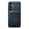 For Samsung Galaxy S25+ 5G Suteni H15  Oil Eax Leather Detachable Wallet Back Phone Case(Blue)