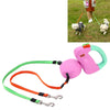 Double Dog Retractable Lead, 3m, Pink