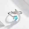 Mermaid Tears Open Ring S925 Sterling Silver and Platinum Plated Ring