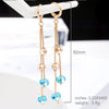 Personality Sweet Fairy Qualities Fashion Long Tassel Crystal Earrings(Blue)